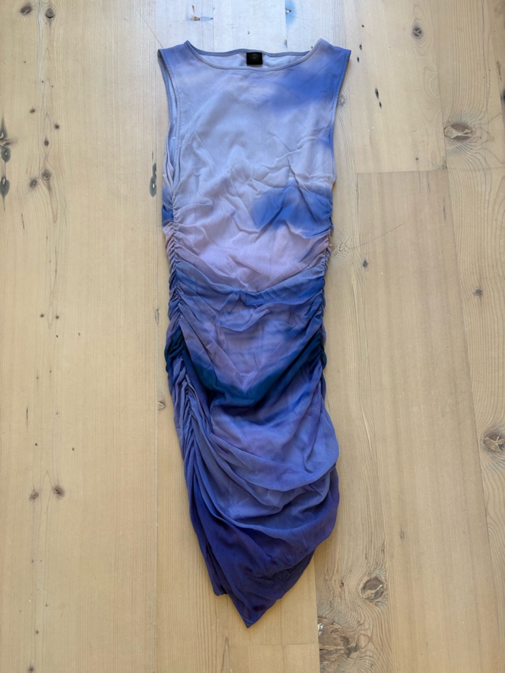 Urban Outfitters Blue Lavender Tie-Dye Ruched Bodycon Dress - L